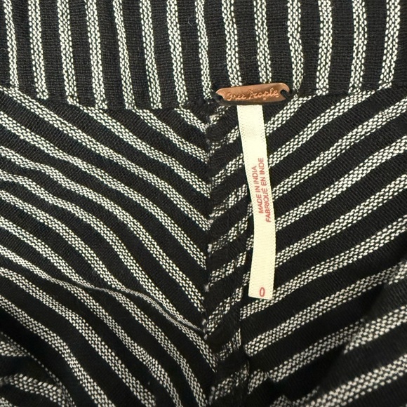 Free People The Liberty Jumpsuits Wide Leg Cotton Black White Striped Size 0 - Picture 2 of 10